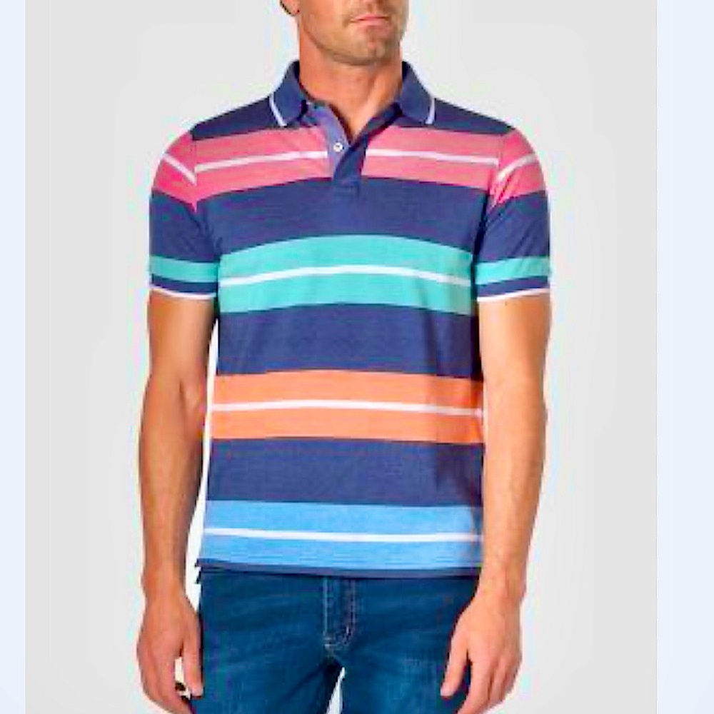 Men's Brook Taverner Devizes Hooped Pique Polo Shirt